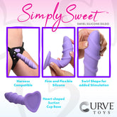 Simply Sweet Swirl Silicone Dildo - Purple